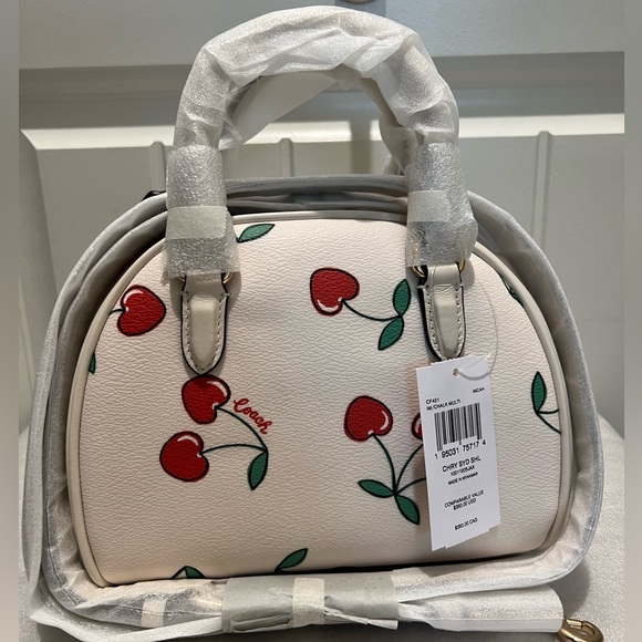 NWT Coach satchel bag with cherry print - Picture 3 of 14
